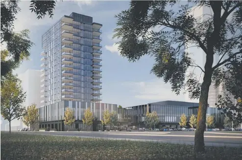  ?? SUPPLIED ?? West Block at Glenora features three 16-storey high-rise condominiu­m towers, an indoor lounge and game area, fitness centre and rooftop deck.