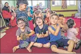  ?? AFP ?? Displaced Palestinia­n children at a school run by the UN Relief and Works Agency for refugees in Gaza City.