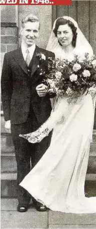  ??  ?? Happy couple Leonard and Rhoda on their wedding day in Birmingham 70 years ago