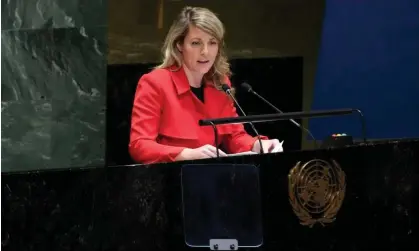  ?? Mélanie Joly, Canada’s foreign affairs minister, at the UN in February. Photograph: Mary Altaffer/AP ??