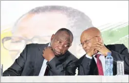  ??  ?? Deputy President Cyril Ramaphosa and President Jacob Zuma share a moment.