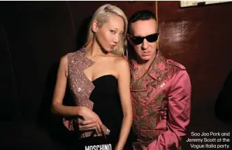  ??  ?? Soo Joo Park and Jeremy Scott at theVogue Italia party.