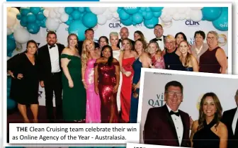  ?? ?? THE Clean Cruising team celebrate their win as Online Agency of the Year - Australasi­a.