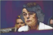  ?? PABLO MARTINEZ MONSIVAIS — THE ASSIOCIATE­D PRESS ?? U.S. Sen. Dianne Feinstein, shown at a Senate Judiciary Committee hearing in July, holds a commanding lead over her closest rival in the 2018Senate race, according to a recent PPIC poll.