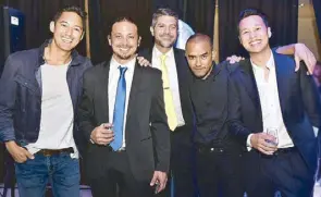  ??  ?? (From left) ‘People of Passion’ Marc Nelson, Paolo Soler, James Deakin, Mark Nicdao and Jason Soong.