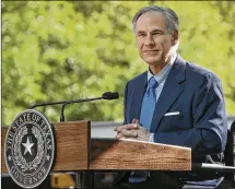  ?? RALPH BARRERA / AMERICANST­ATESMAN ?? Gov. Greg Abbott said Tuesday he wants to work with the House and Senate to get a transgende­r bathroom bill to his desk this session. Both chambers have produced their own versions of a bill.