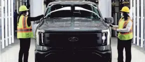  ?? ERIC SEALS/DETROIT FREE PRESS ?? Ford will double production of the F-150 Lightning.