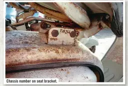  ?? ?? Chassis number on seat bracket.