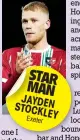  ??  ?? STAR MAN JAYDEN STOCK
LEY Exeter