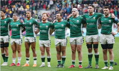  ?? ?? London Irish pictured pre-match at home to Exeter Chiefs at the Gtech Community Stadium last month. Photograph: Danny Loo/PPAUK/ Shuttersto­ck