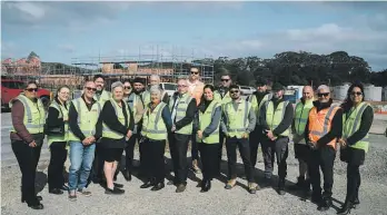  ?? ?? 102: Ngāti Hine Health Trust Board of Trustees and directors visit the Ranfurly Street Social Housing developmen­t project in Moerewa where 35 new homes are currently being built.