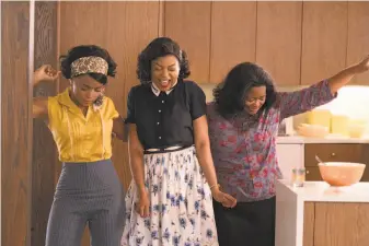  ?? Hopper Stone / 20th Century Fox 2016 ?? Mary Jackson (Janelle Monáe, left), Katherine Johnson (Taraji P. Henson) and Dorothy Vaughan (Octavia Spencer) are scientists who work for NASA in the movie “Hidden Figures.”