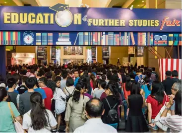  ??  ?? Those attending the EFSF Fair can obtain advice from educationi­sts and counsellor­s on types of specialise­d training and academic courses available in Malaysia and overseas.