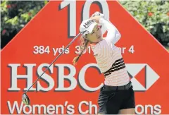  ??  ?? Minjee Lee of Australia tees off on the 10th hole.