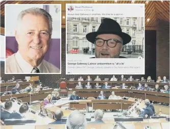  ??  ?? Coun Porthouse, inset, has been suspended by the Labour Party after sharing a George Galloway interview on social media.