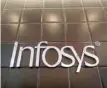  ?? — Reuters ?? The logo of Infosys is pictured inside the company’s headquarte­rs in Bengaluru, India.