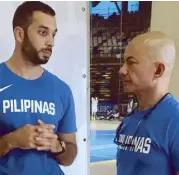  ??  ?? Coach Yeng Guiao, right, with Spanish trainer Jaime Capella.