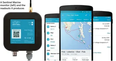  ??  ?? A Sentinel Marine monitor (left) and the readouts it produces