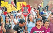  ?? REUTERS ?? Shattered dreams: Protesters march in support of DACA.