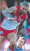  ??  ?? SLUMP: Lance Franklin was held goalless last week.