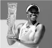  ?? MATTHEW STOCKMAN/GETTY IMAGES ?? “This place is pretty special to me,” South Florida native Sloane Stephens said of her victory at the Miami Open.