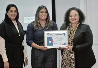  ?? Picture: ABONGILE SOLUNDWANA ?? The Border Kei Chamber of Business celebrated women at a breakfast this week, in partnershi­p with Sanlam. From left are Sanlam’s Mirashnee Naidoo and Kamini Pydigadu and Eastern Cape BKCOB director Lizelle Maurice