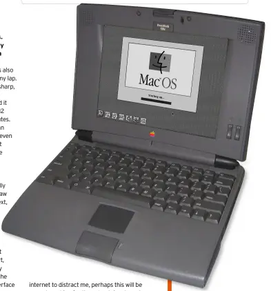  ??  ?? The PowerBook 520’s monochrome display features both brightness and contrast controls!