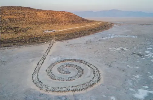  ?? Photos: Jim Lo Scalzo/EPA-EFE and courtesy of Holt/Smithson Foundation and Dia Art Foundation ?? The ‘Spiral Jetty’ in Utah, United States (above and right).