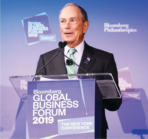  ?? Reuters ?? Bloomberg, a former presidenti­al candidate, urged Americans to support US President Donald Trump despite their own political views.