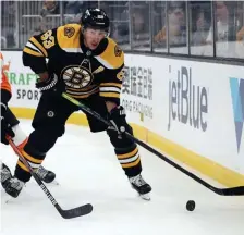  ?? GETTY IMAGES FILE ?? LOOKING SHARP: While the NHL relaxed the league’s former suit-and-tie dress code on game day, Brad Marchand and the Bruins have chosen to continue with the dressed-up look.