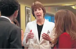  ?? CARLINE JEAN/STAFF PHOTOGRAPH­ER ?? Florida gubernator­ial candidate Gwen Graham speaks to members of the Democratic Profession­als Network during luncheon at Timpano's restaurant in Fort Lauderdale.