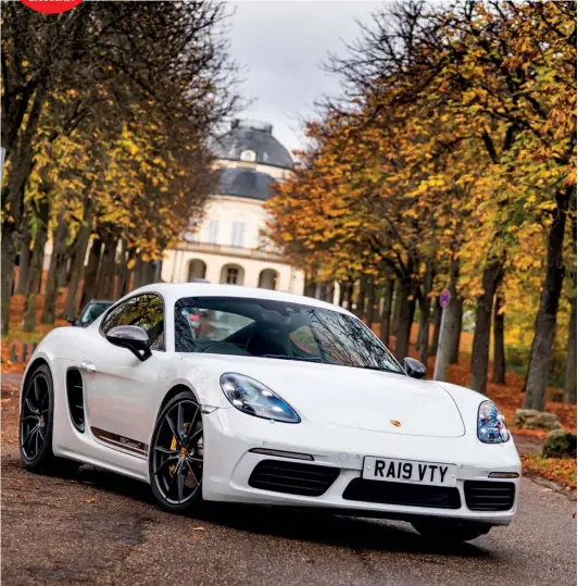  ??  ?? Cayman T looks good in white, with contrastin­g black wheels and detailing