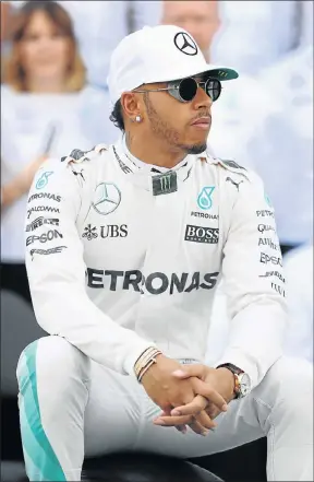  ?? Picture: GETTY IMAGES ?? BAD MOOD: Lewis Hamilton, of Great Britain, is still unhappy, but at least knows he will be Mercedes’ alpha-male in next year’s Grand Prix season