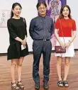  ?? FOTO: ATI ?? Yu-Jeong Shi (l.), Dong-Yeon Kim und Ji-Yeon Choi (M.) stellen aus.