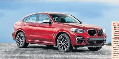 ??  ?? A bold new look heightens the visual appeal of the X4, be it on road or dirt.