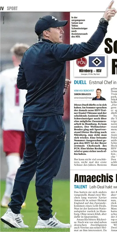  ??  ?? In der vergangene­n Saison war Tobias Schweinste­iger noch Assistenzc­oach des HSV.