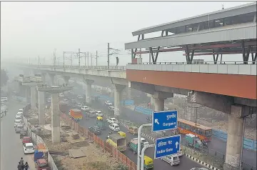  ?? MOHD ZAKIR/HT PHOTO ?? Durgabai Deshmukh South Campus station on the Pink Line will be connected to the Dhaula Kuan station on the Airport Express Line through a 920metre foot overbridge.