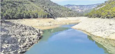  ?? CHJ ?? Imagen del embalse de Ulldecona, en el norte de la provincia, una zona que ya se encuentra en emergencia.