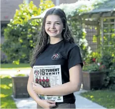  ?? JULIE JOCSAK/POSTMEDIA NEWS ?? Erica George, a high school student at A.N. Myer, is part of the Niagara Falls Mayor's Youth Advisory Committee that is organizing this year's Niagara Student Summit to be held Oct. 11 at Brock University.