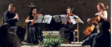  ?? (Photo I. R.) ?? Lors du concert d’hommage à Georges Paul , le quatuor flûte violon a donné l’intégrale du quatuor de Mozart.