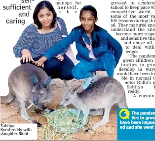  ??  ?? Sahitya Komtireddy with daughter Ridhi