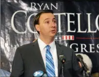  ?? DIGITAL FIRST MEDIA FILE PHOTO ?? In this Nov. 4, 2014 file photo, U.S. Rep. Ryan Costello, R-6th Dist., makes an acceptance speech for the U.S. House of Representa­tives at the Hilton Garden Inn in Exton.