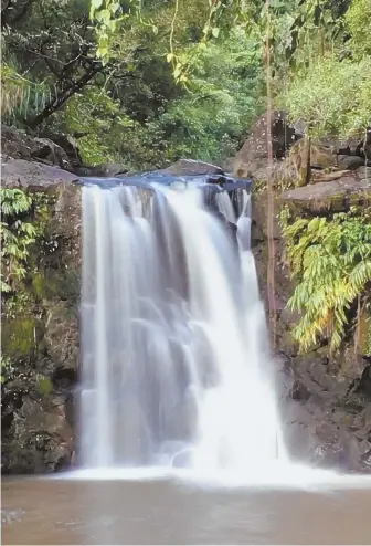  ?? TNS PHOTOS ?? BEAUTIFUL SCENES: Visitors to Hawaii will encounter many waterfalls on the road to Hana in Maui. At left, the Four Seasons Resort Lanai offers rooms with high style.