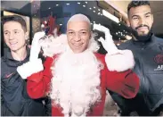  ?? AFP ?? PSG’s Kylian Mbappe dresses up as Santa Claus ahead of Christmas.