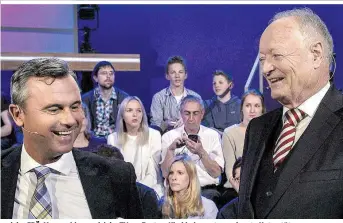  ??  ?? Griss, Hofer, Khol: Die Ex-Richterin und der FPÖ-Mann schlugen sich im TV am Besten, Khol bekommt prominente Unterstütz­ung