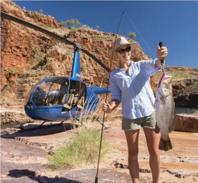  ?? BJK PHOTOGRAPH­Y ?? In the Kimberley, barramundi can be caught in water holes, many of which are only accessible by helicopter.