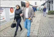  ?? AP ?? Per Sandberg seen with his girlfriend Bahareh Letnes.