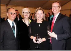  ?? NWA Democrat-Gazette/CARIN SCHOPPMEYE­R ?? Alan Lewis and Nancy Martin (from left) and Maury Peterson and Joe Randel gather at the Gala at the Peel Mansion.