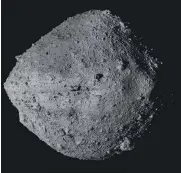  ??  ?? This undated image made available by NASA shows the asteroid Bennu from the OSIRIS-REx spacecraft.