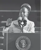  ?? ROBERT DEUTSCH/USA TODAY ?? Amanda Gorman, 22, reads her inaugural poem “The Hill We Climb.”